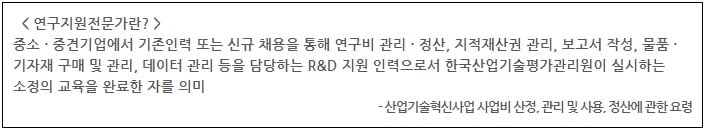 <연구지원전문가의 정의>