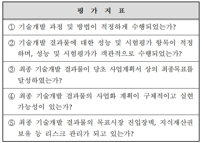 <중기부 과제 평가 지표>